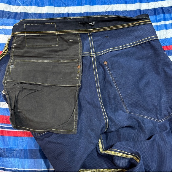 G Star Raw 3301 Dark Wash Blue Navy Denim Men’s Size 33x28 Waxed Jeans - Picture 12 of 14